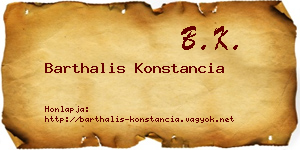 Barthalis Konstancia névjegykártya